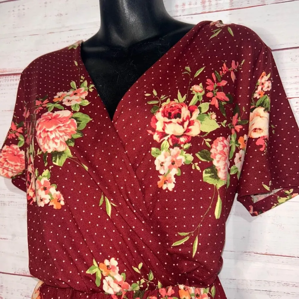 French Grey Boutique Buttery Soft Wrap Top Romper | Women’s Large - Image 2