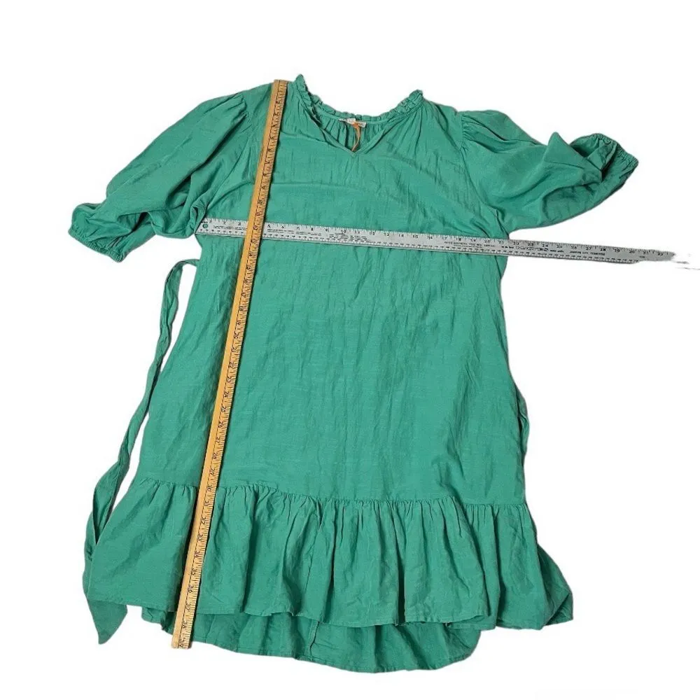 KNOX ROSE Boho Peasant Dress Puff Sleeve Tie Waist Ruffle Tier Size Medium NEW - Image 6