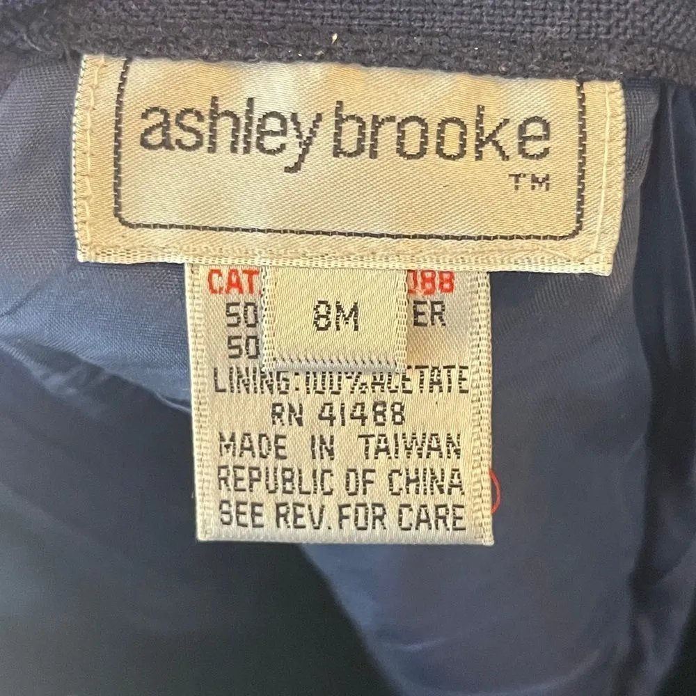 Vintage‎ Ashley Brooke Skirt Set Blue Size 8 - Image 14