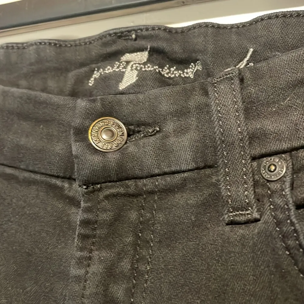 7 For All Mankind- “Karah Crop” High Rise Skinny Ankle Jeans in Black- Size 30 - Image 8