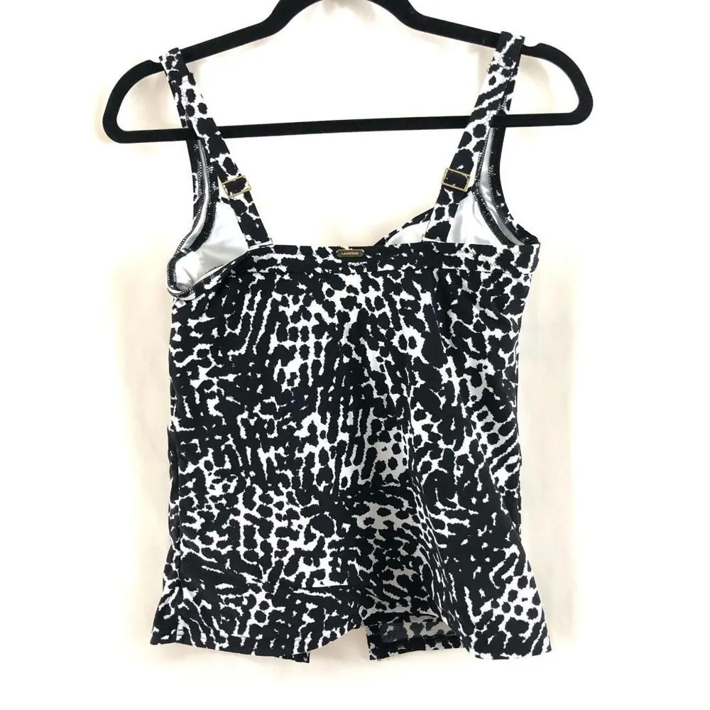 Lands End Swim Tankini Top Underwire Bra Black 6 D - Image 2