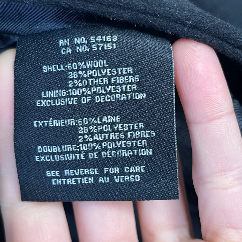 Cole Hann | Black Wool Trench Coat with Leather Trim Women’s 3X - Image 10