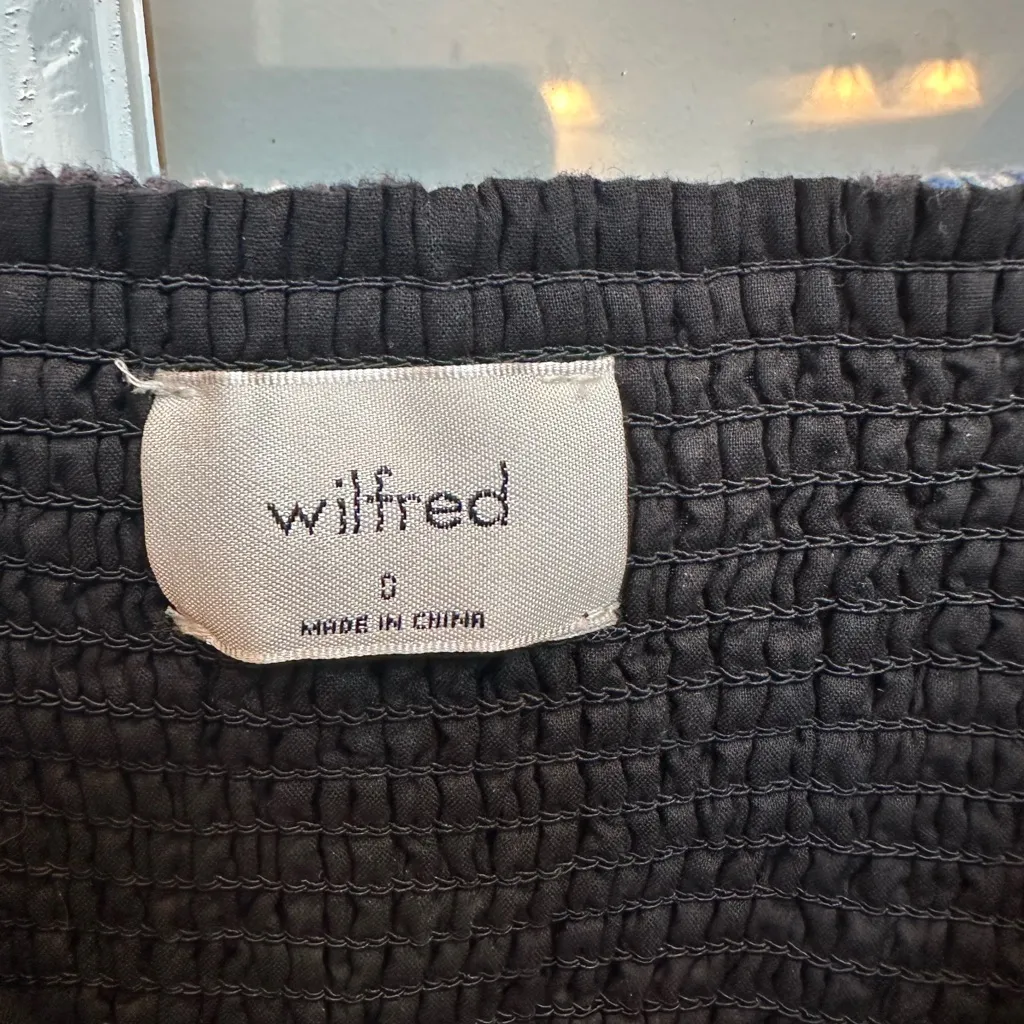 Aritzia Wilfred Black Noir Fatale Cottagecore Vase Mini Dress Linen Size 0 NWT - Image 12