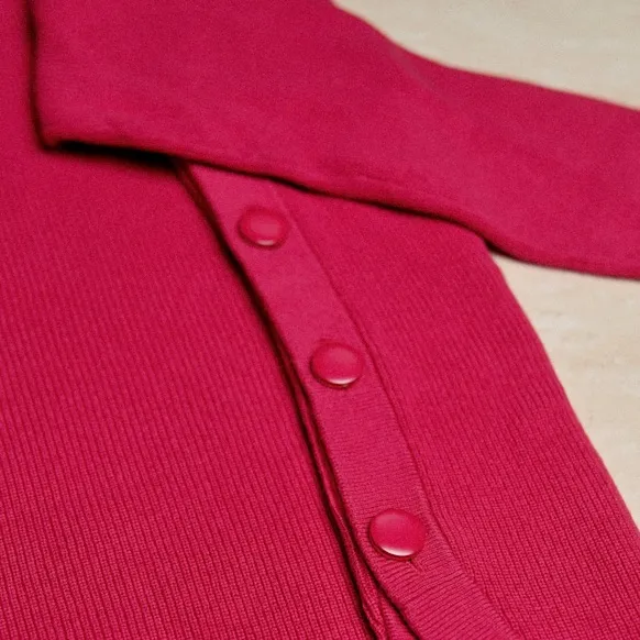 NWT Sézane Clément Jumper Merino Wool Cotton Sweater | Sz Small | Fuchsia Pink - Image 6