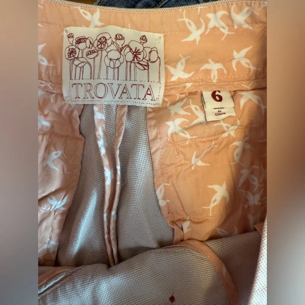 TROVATA BIRDS OF PARADISE WIDE LEG PANTS 6 Tan - Image 9