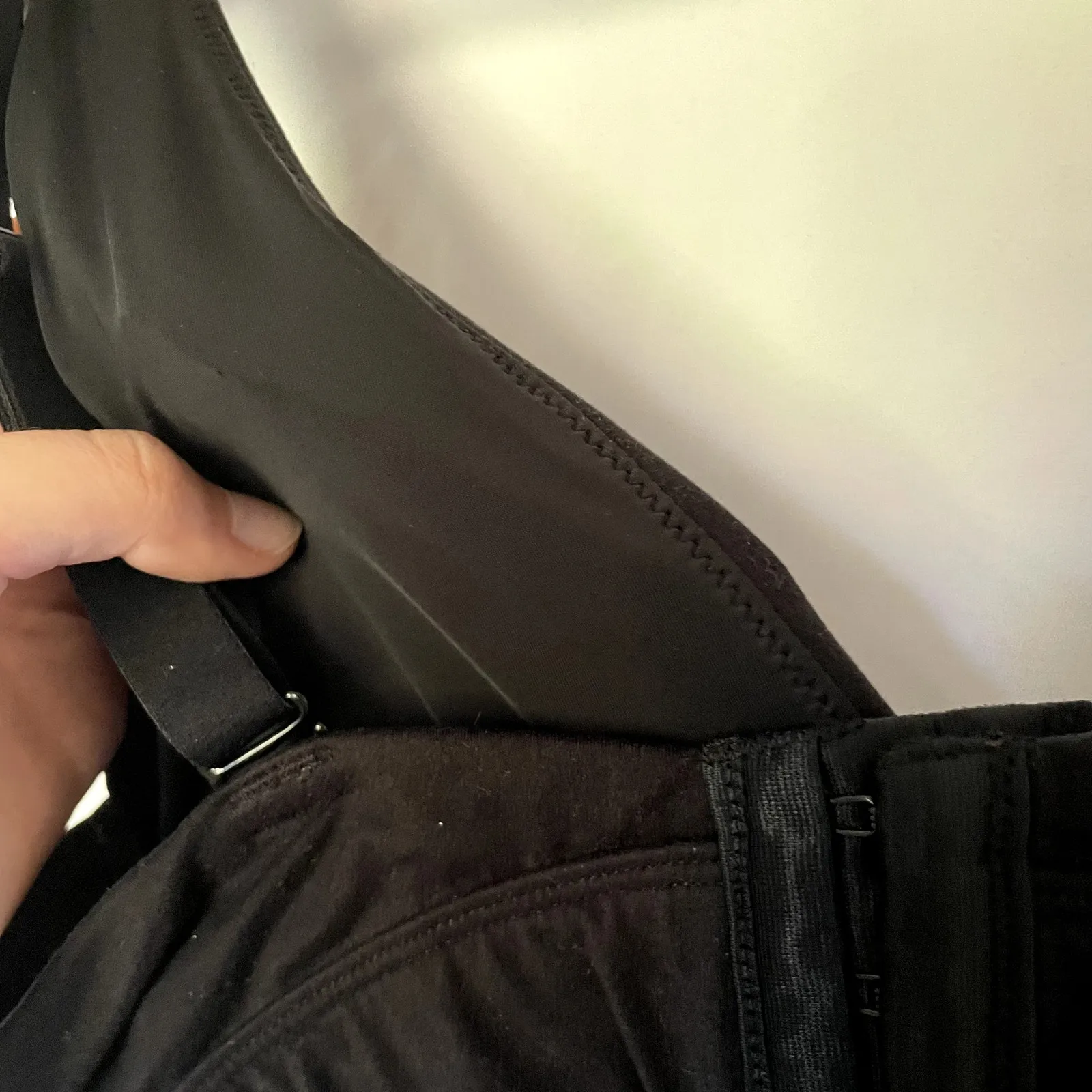 Auden lightly lined plunge bralette black bra nylon women's size L adjustable Size L - Image 5