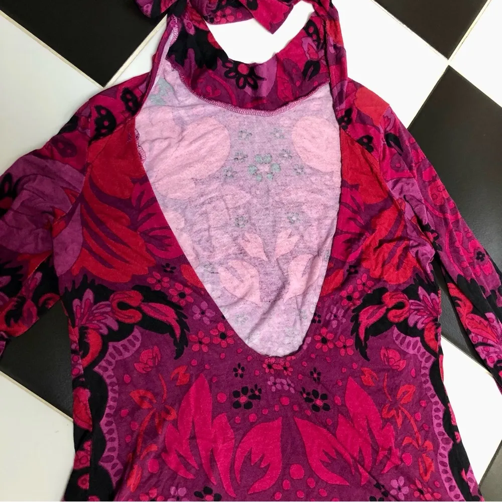 Among The Wildflowers Long Sleeve Mini Dress Mod Open Back Oversized - Image 12