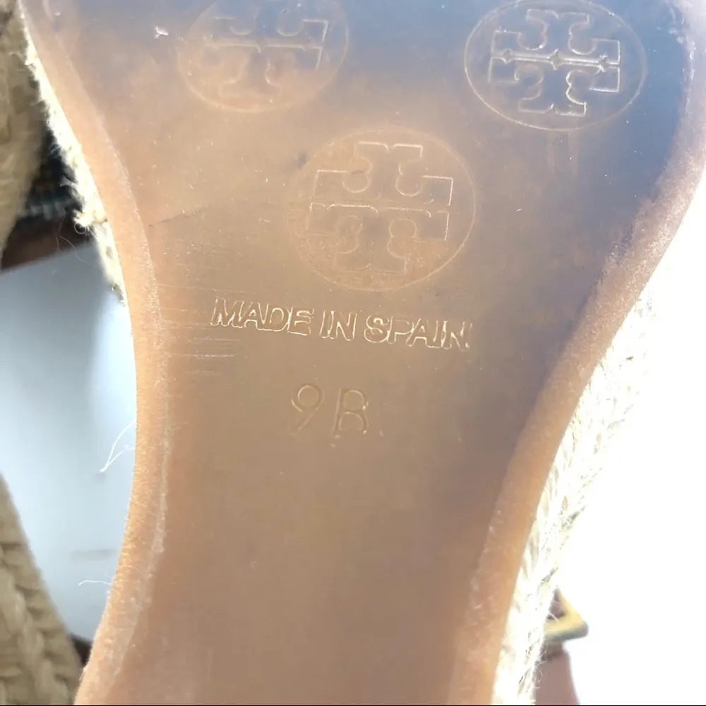 ankle wrap beaded wedge sandals with leather accents, made in Spain, size 9 - Image 14