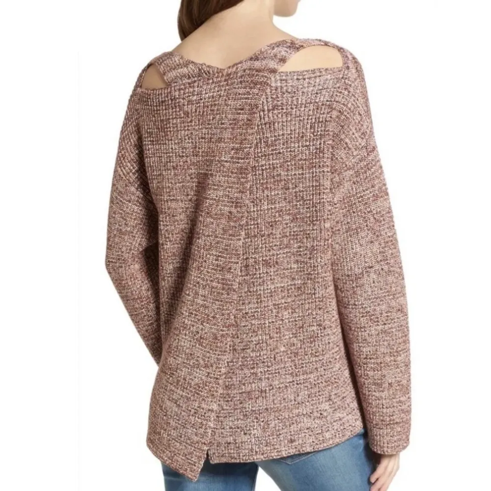 BlankNyc oversized chunky knit sweater flapback women’s Size Medium multicolor - Image 12