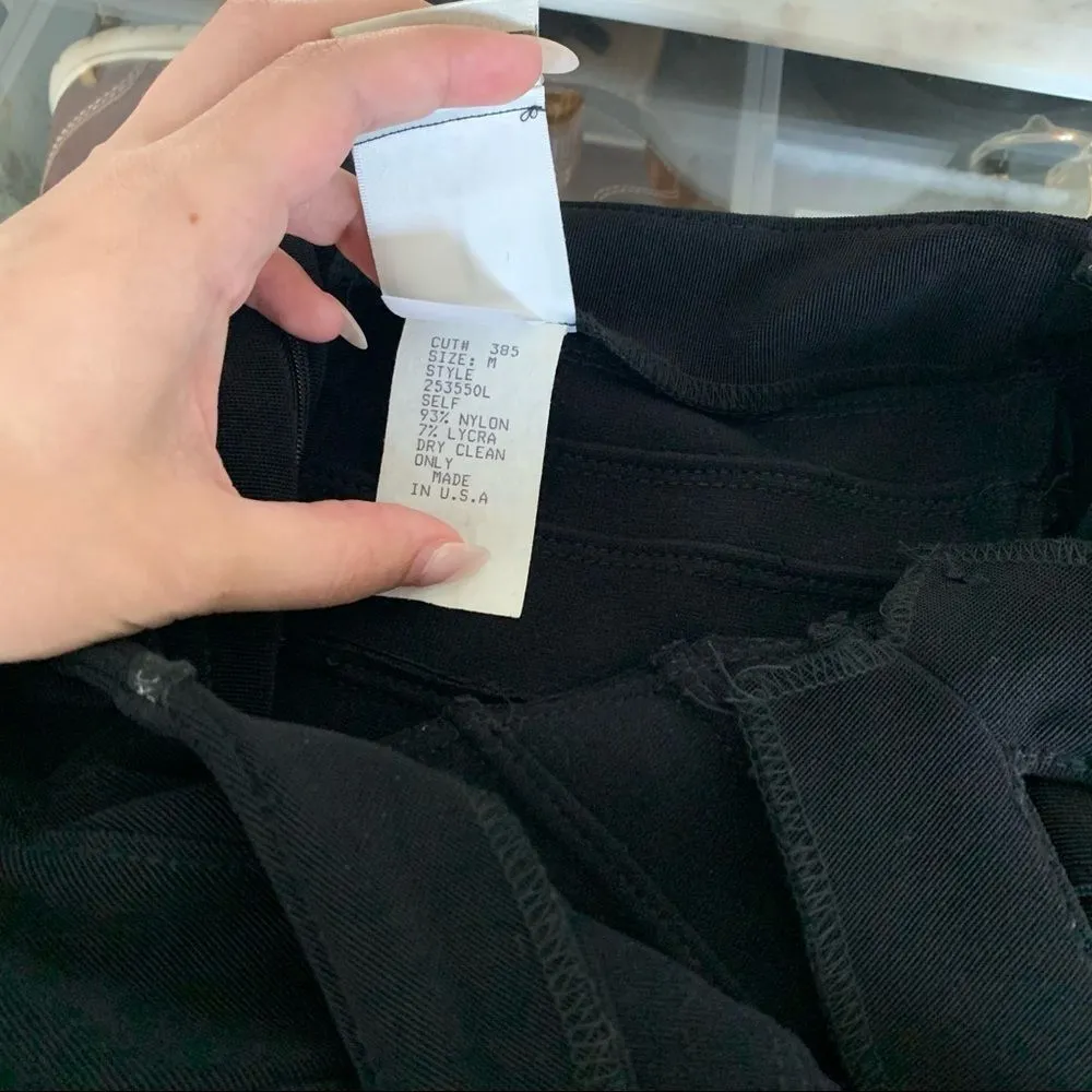 T by Tadashi Black Halter V Neck Drop Waist Split Hem Formal Evening Gown Size M - Image 14