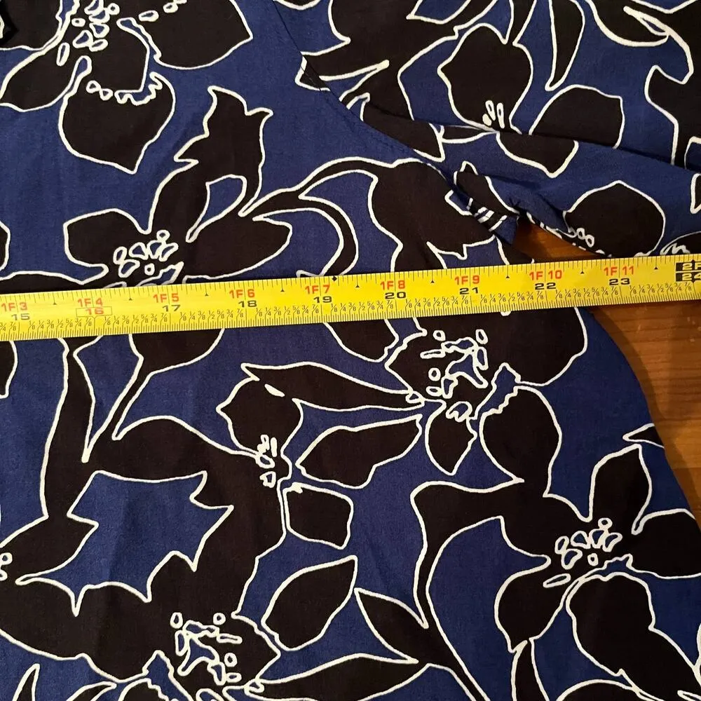 Tommy Bahama Women's Blue Black Tropical Hawaiian Floral Maxi Skirt Set 2/Small - Image 12