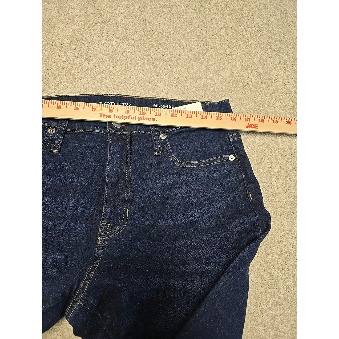 J Crew Mid Rise Cropped Kickout Jean‎ Womens 2003 Super Stretch Sz 30 Blue $148 - Image 8