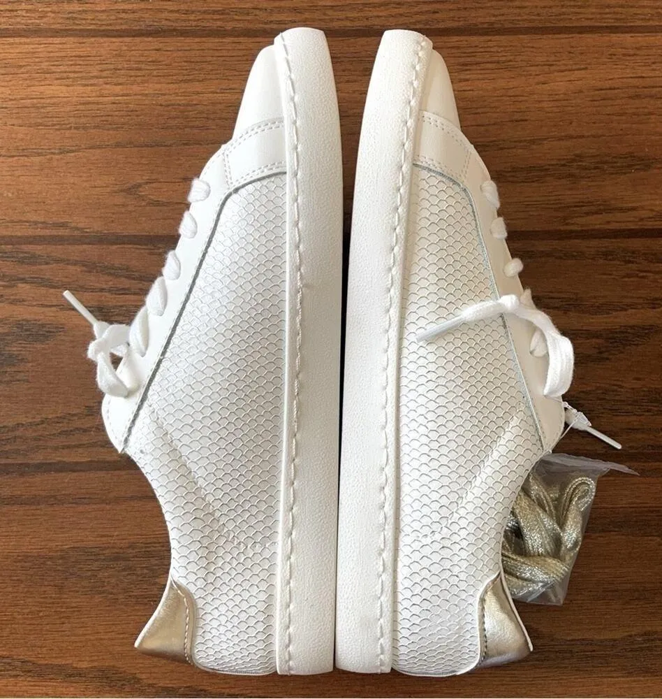 Vintage Havana Carla Sneakers Gold Snake Size 8 Star Shoes White Sneakers NEW - Image 7