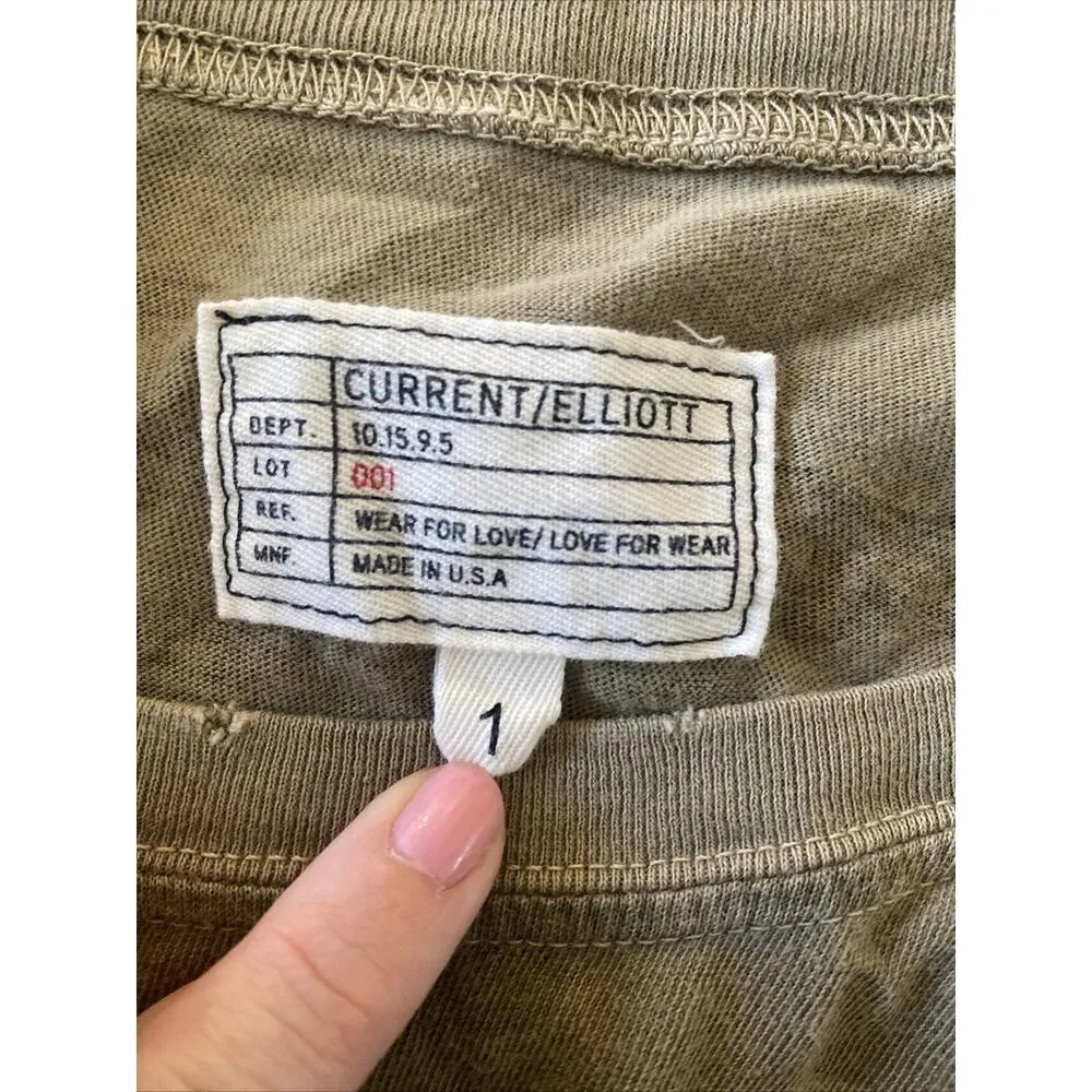 Current Elliot‎ Women's 1 Army Camo Small Knit Tee Dress Distressed Casual - Image 5