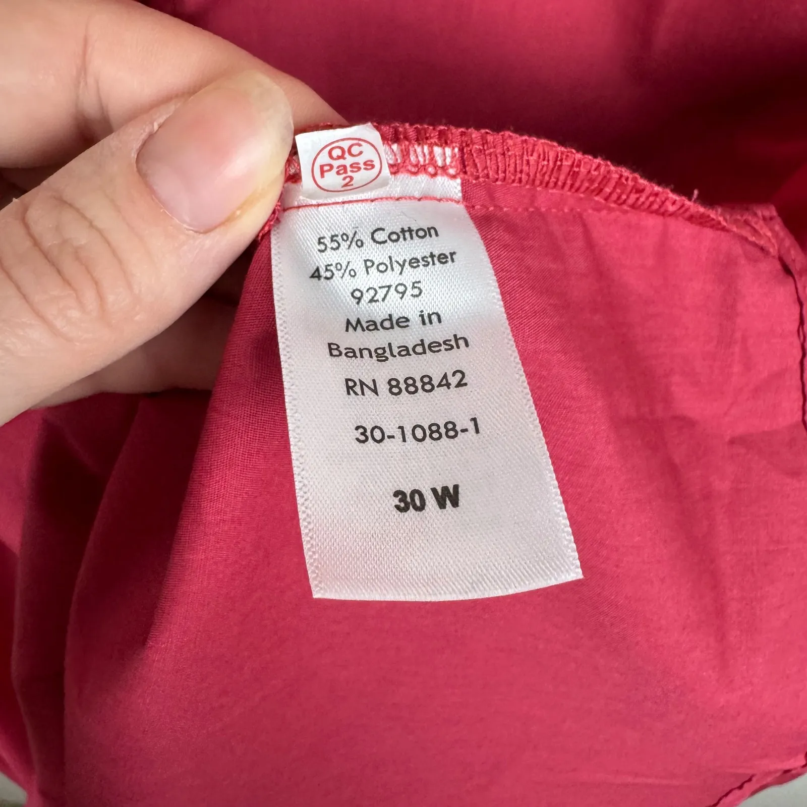 Roaman's Womens Button Down Shirt Sz 30W Long Sleeve Plus Size Cotton Blend Red - Image 6