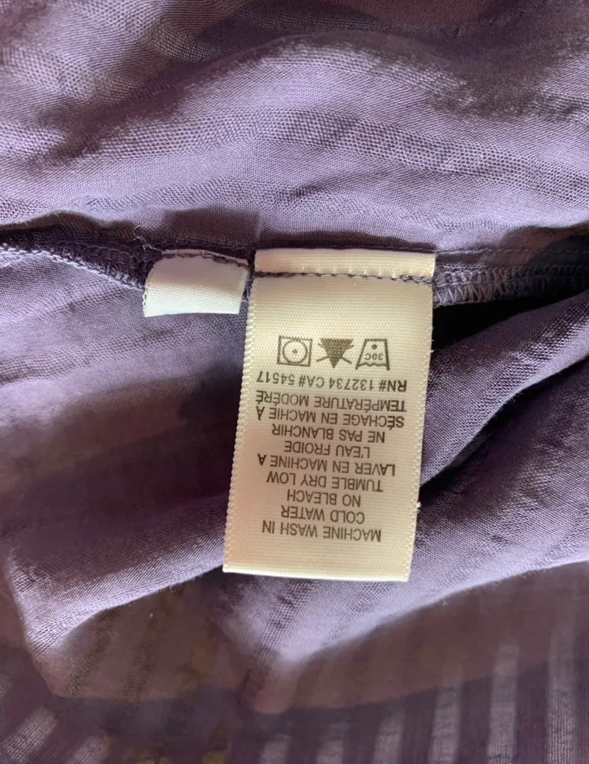 CLOTH & STONE Anthropologie Bell Sleeve Striped Top Purple Lightweight Size S - Image 12
