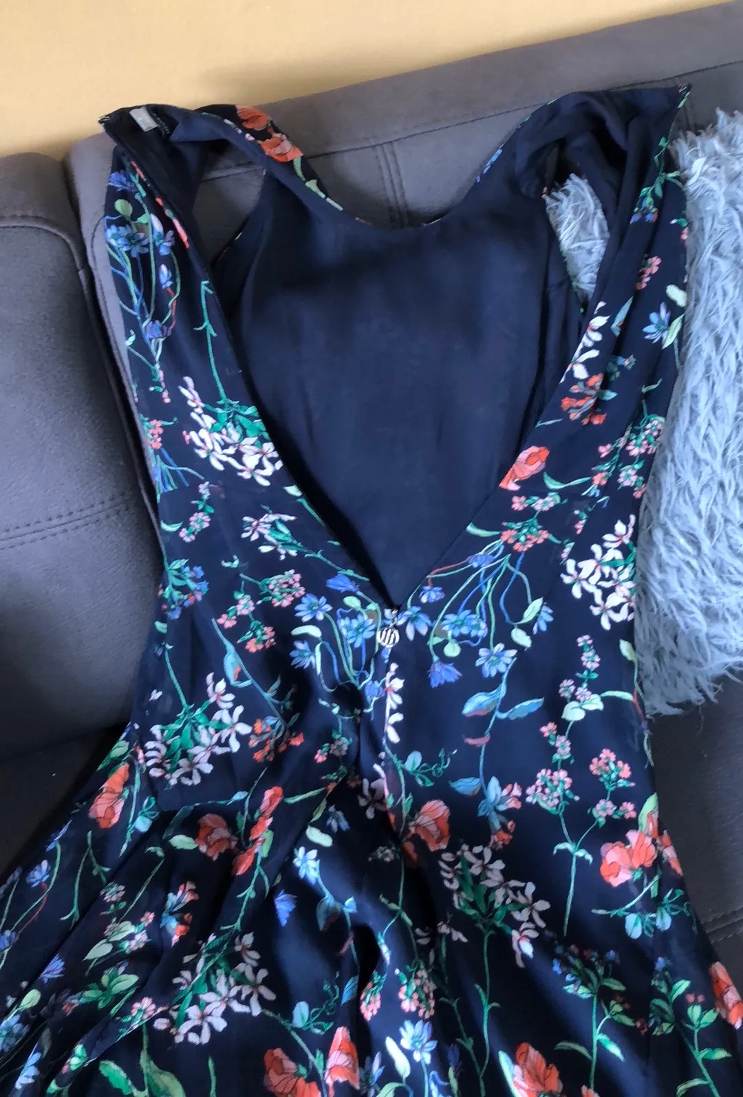 Blue Floral Sleeveless Dress Size4P - Image 5