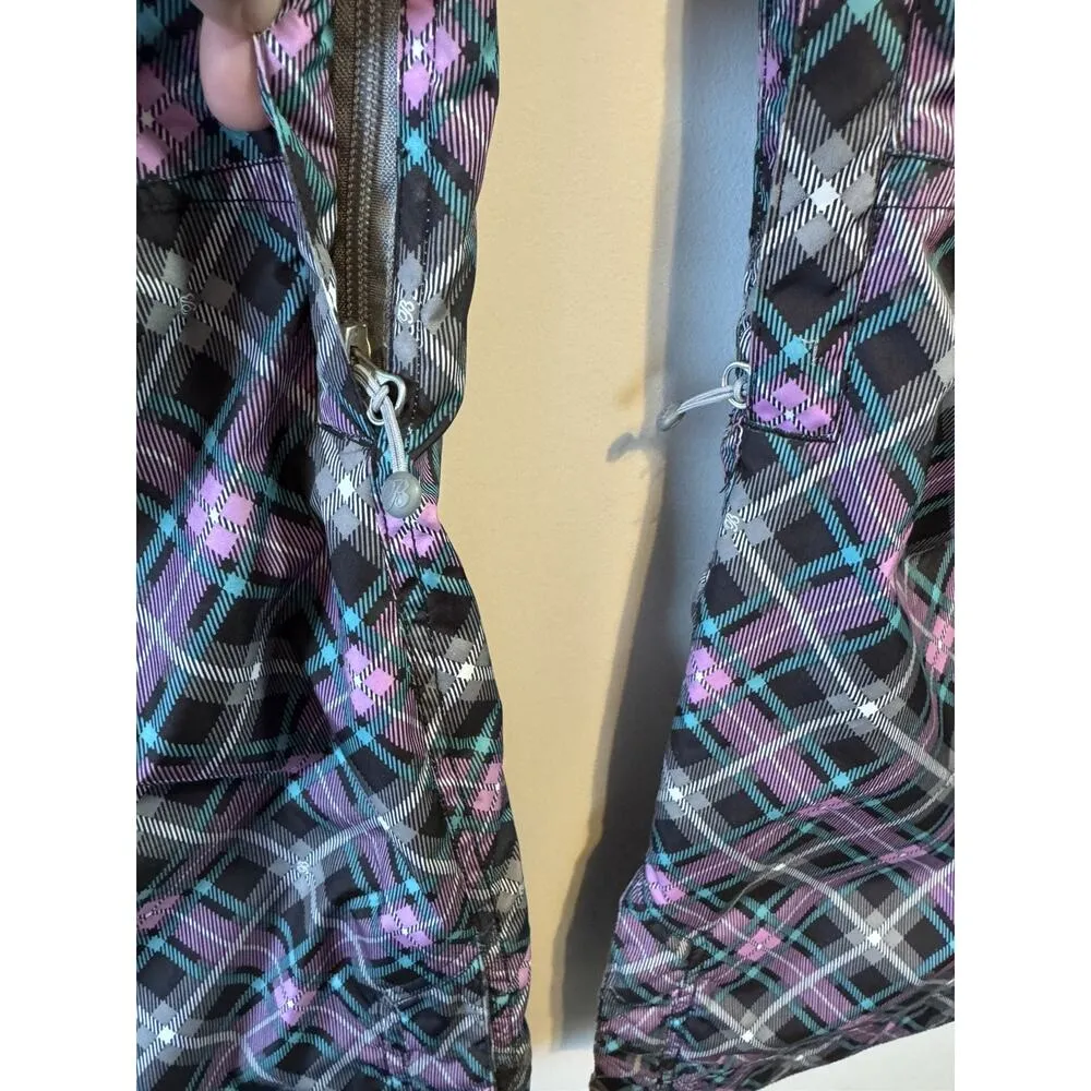 Betty Rides Women's Medium Pink Black Blue Ski Snowboarding Snow Pants Pockets - Image 6