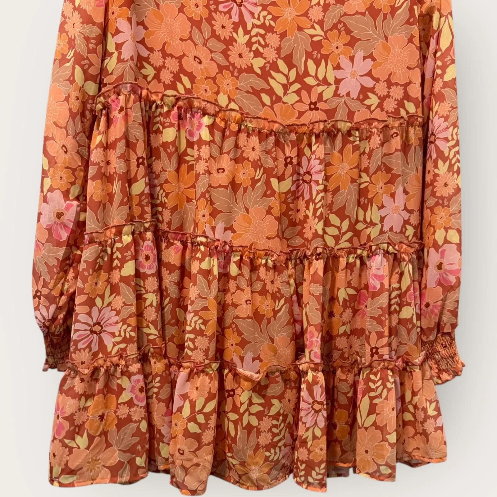 Blue Heaven Women's Acrylic Knit Cardigan Women's Sweater M/L Boho Fall Orange Size L - Image 6