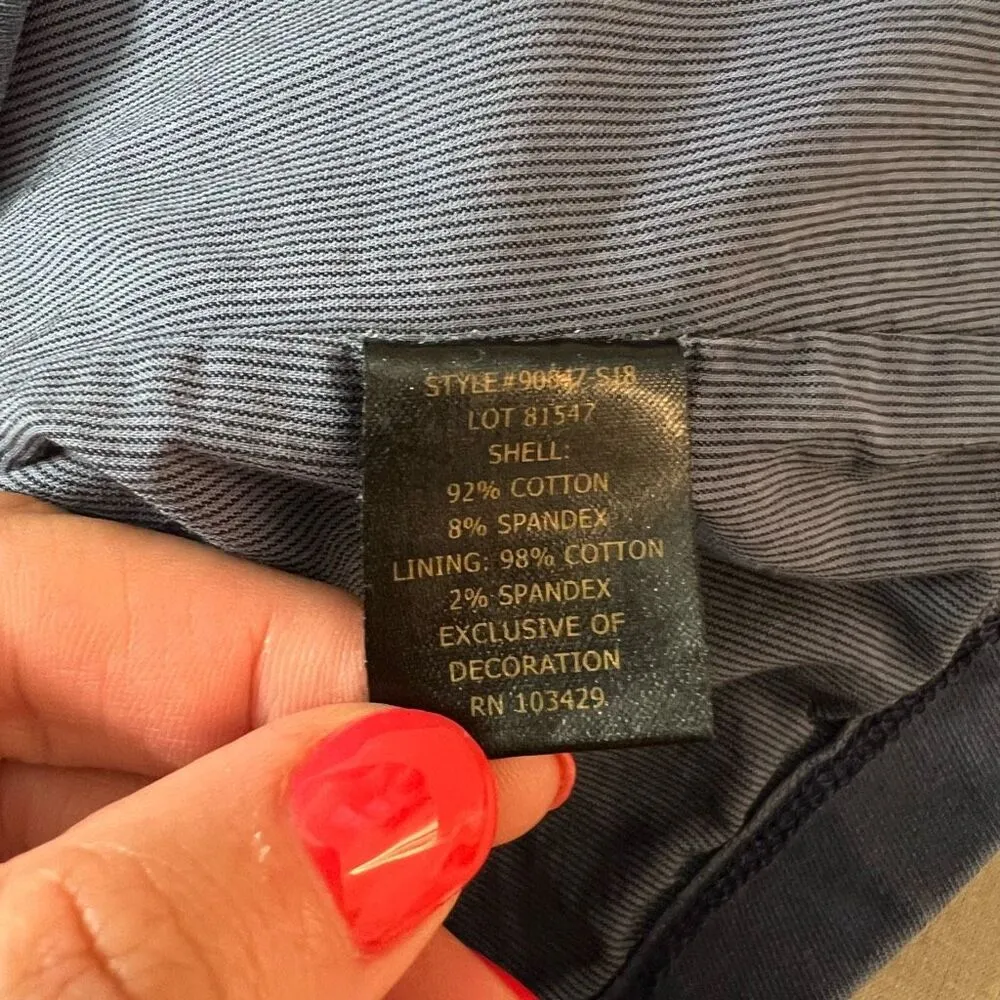 Peyton Jensen Evereve Blue Full Zip Lined Cotton Blend Moto Jacket Size Small - Image 8