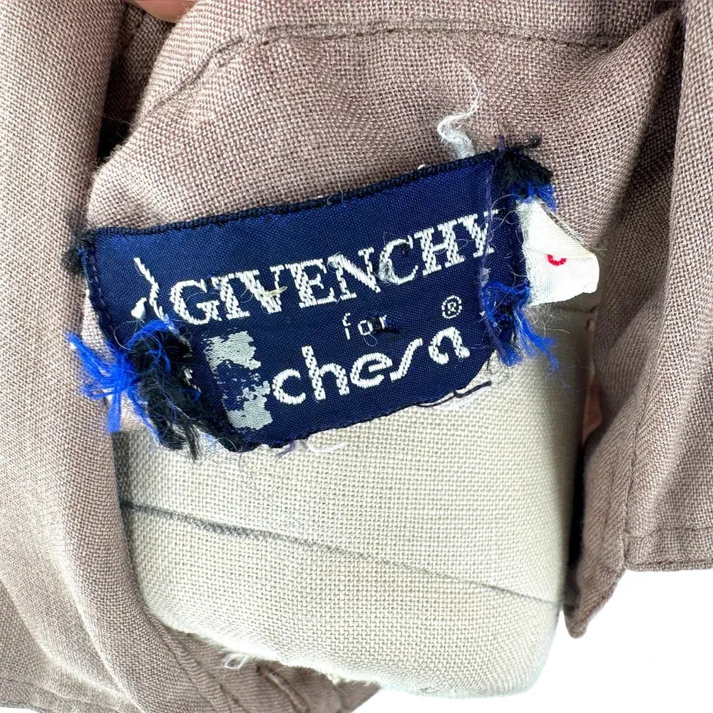 Givenchy for Chesa Vintage 1970s Tan Brown Button Down Collared Top Size US‎ 8 - Image 10