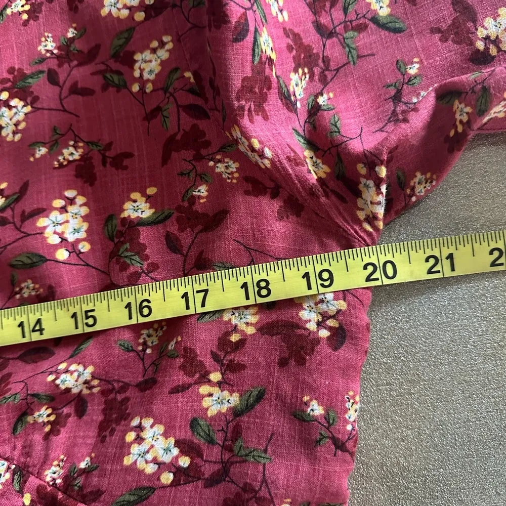 Lush Floral Print Red Women's Mini Dress (671) - Image 14