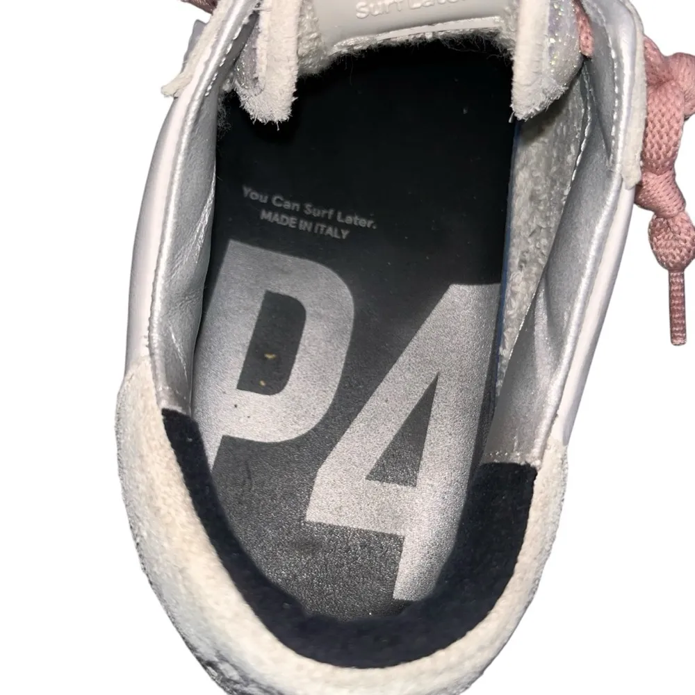 P448 John White Tartan Low Top Pink & White Sneakers Shoes EURO size 40 - Image 7