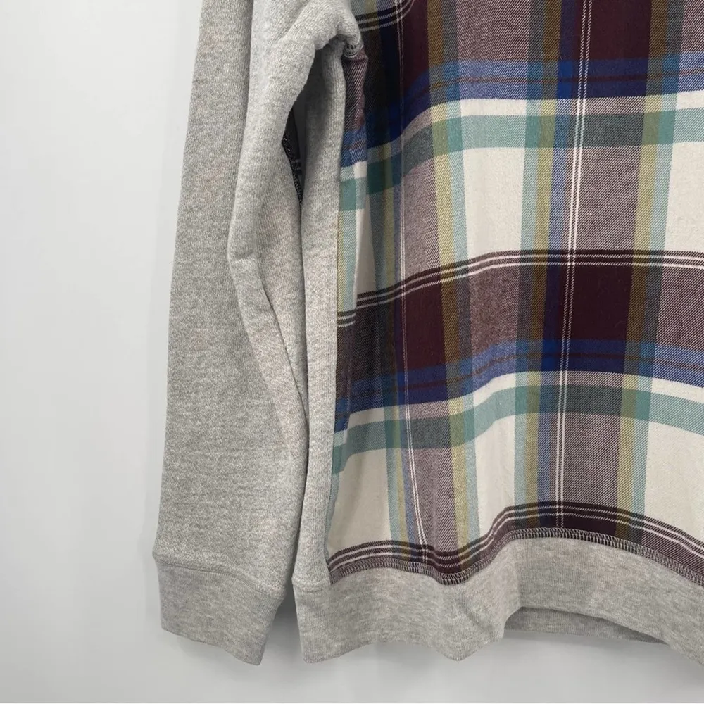 PJK PATTERSON J. KINCAID Sweatshirt Plaid Tartan Gray Preppy Sweater Size Small - Image 5