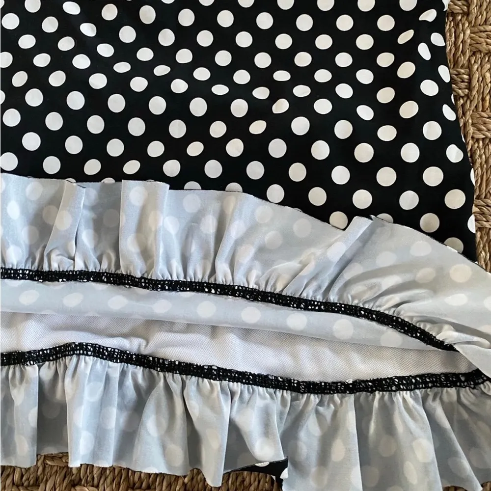 Blue Rod Beattie Black and White  Polka Dot tankini top size 8 - Image 6