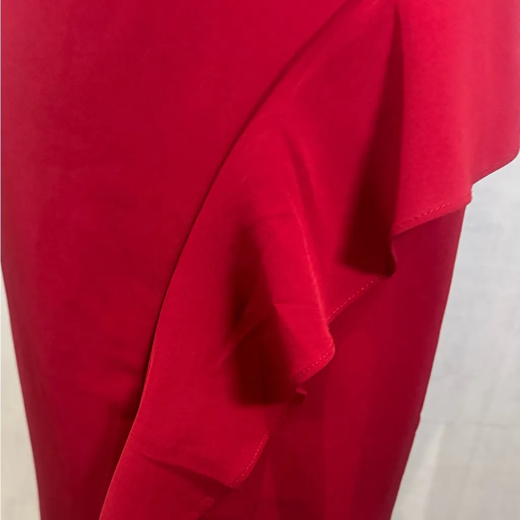 Maggy London red ruffle midi dress size XS - Image 4