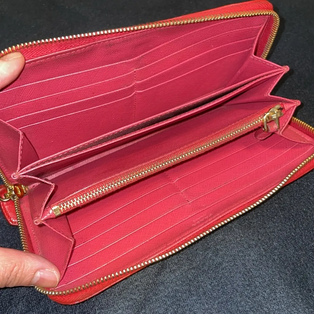 Prada  Scarlet Red Zip-Around Wallet - Image 11