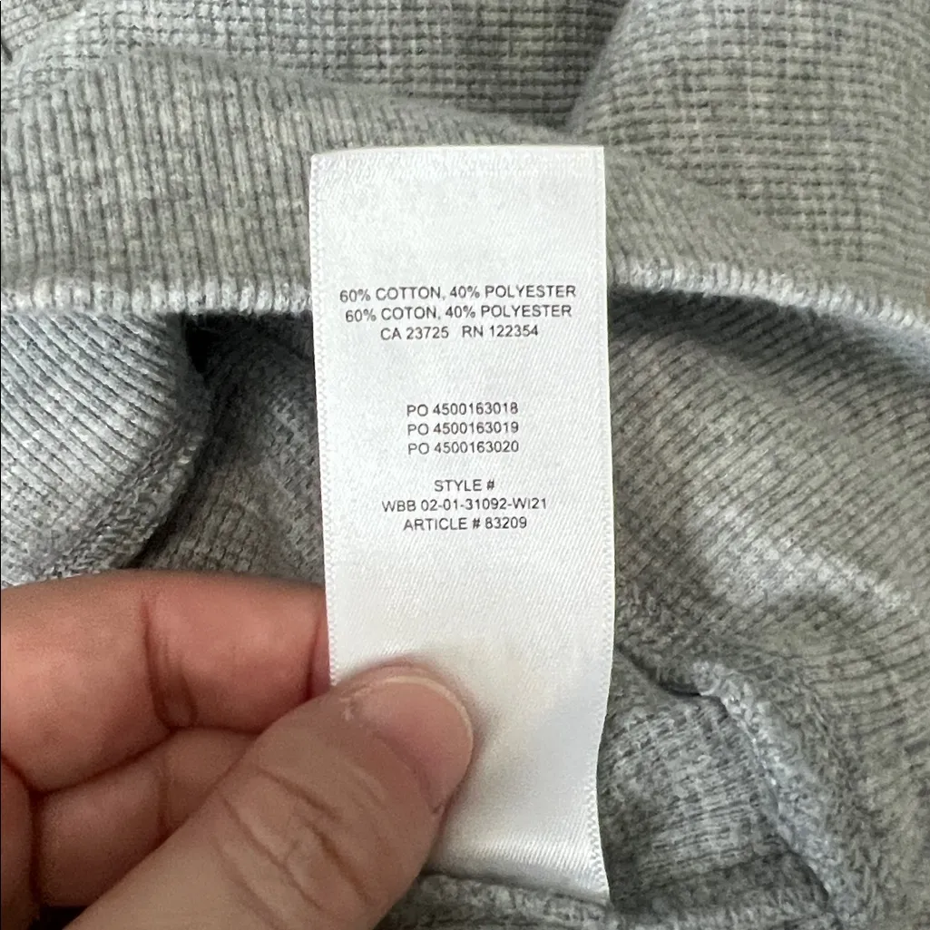 Aritzia Sunday Best Waffleknit Cropped Hoodie Gray Size XL - Image 8