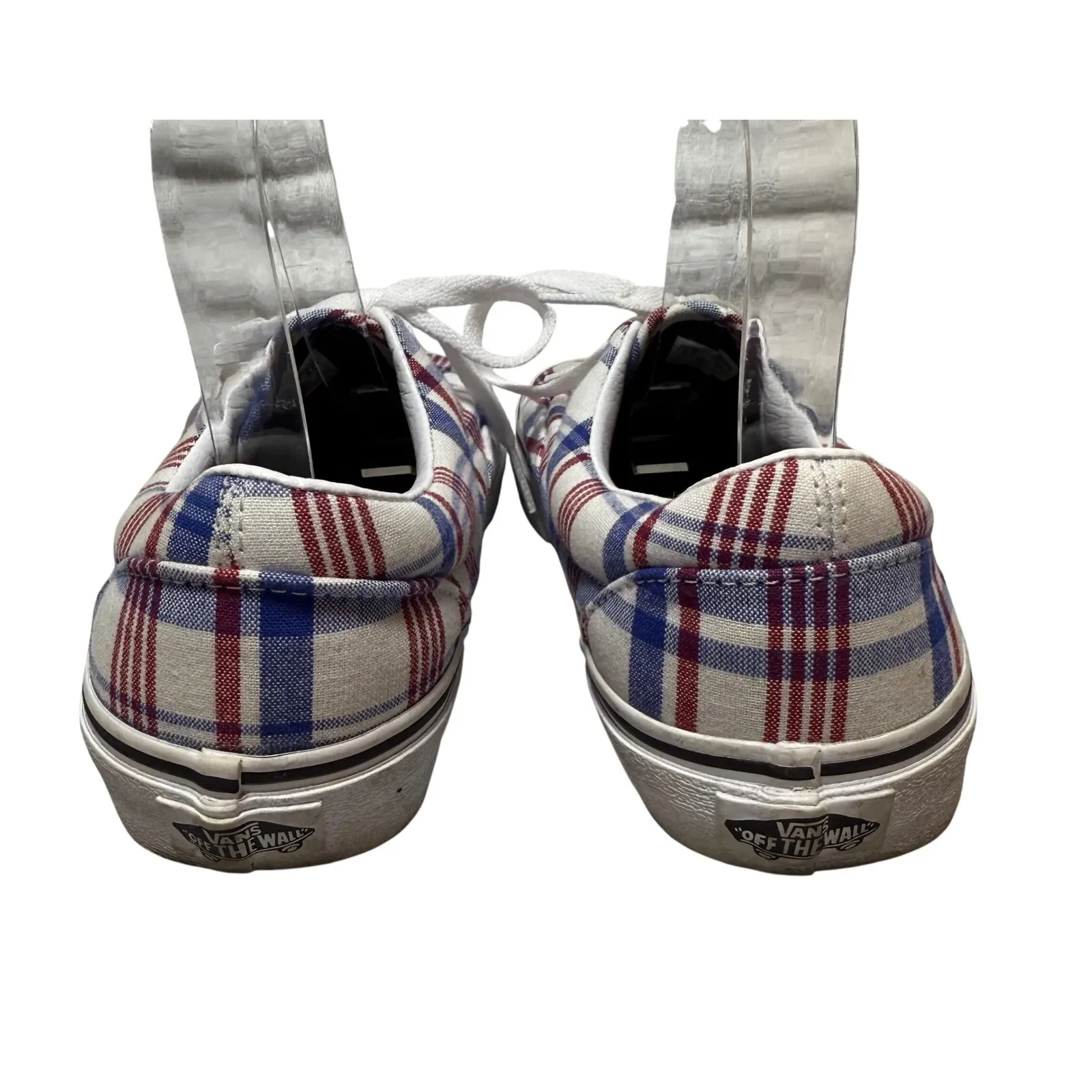 Vans Era Plaid‎ Low Top Sneakers Women's 8 US Men's 6.5 US Red Blue White Canvas - Image 4