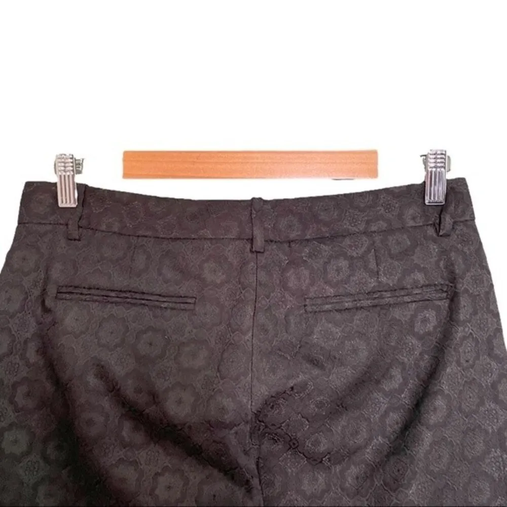 Theory Women's Ankle Dress Pants Size 6 Black Jacquard Slim Career Evening Pant - Image 8