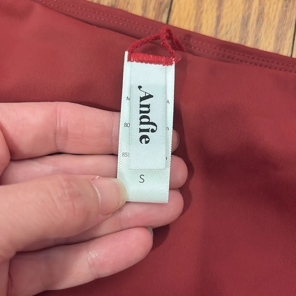 Andie The Dalia Bikini Set Swimsuit black‎ truffle red size small NWT - Image 14