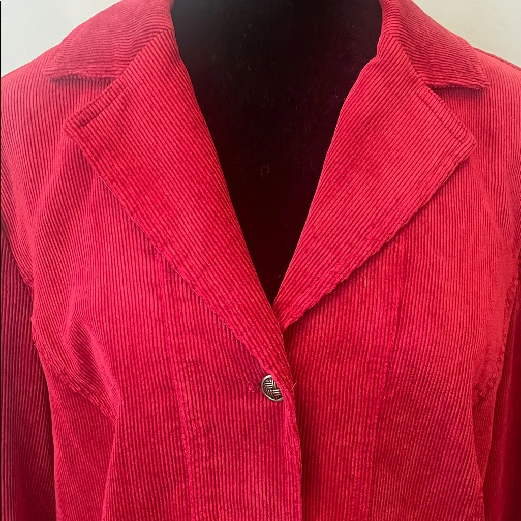 Women's Red Corduroy Jacket. Vintage large - Image 2