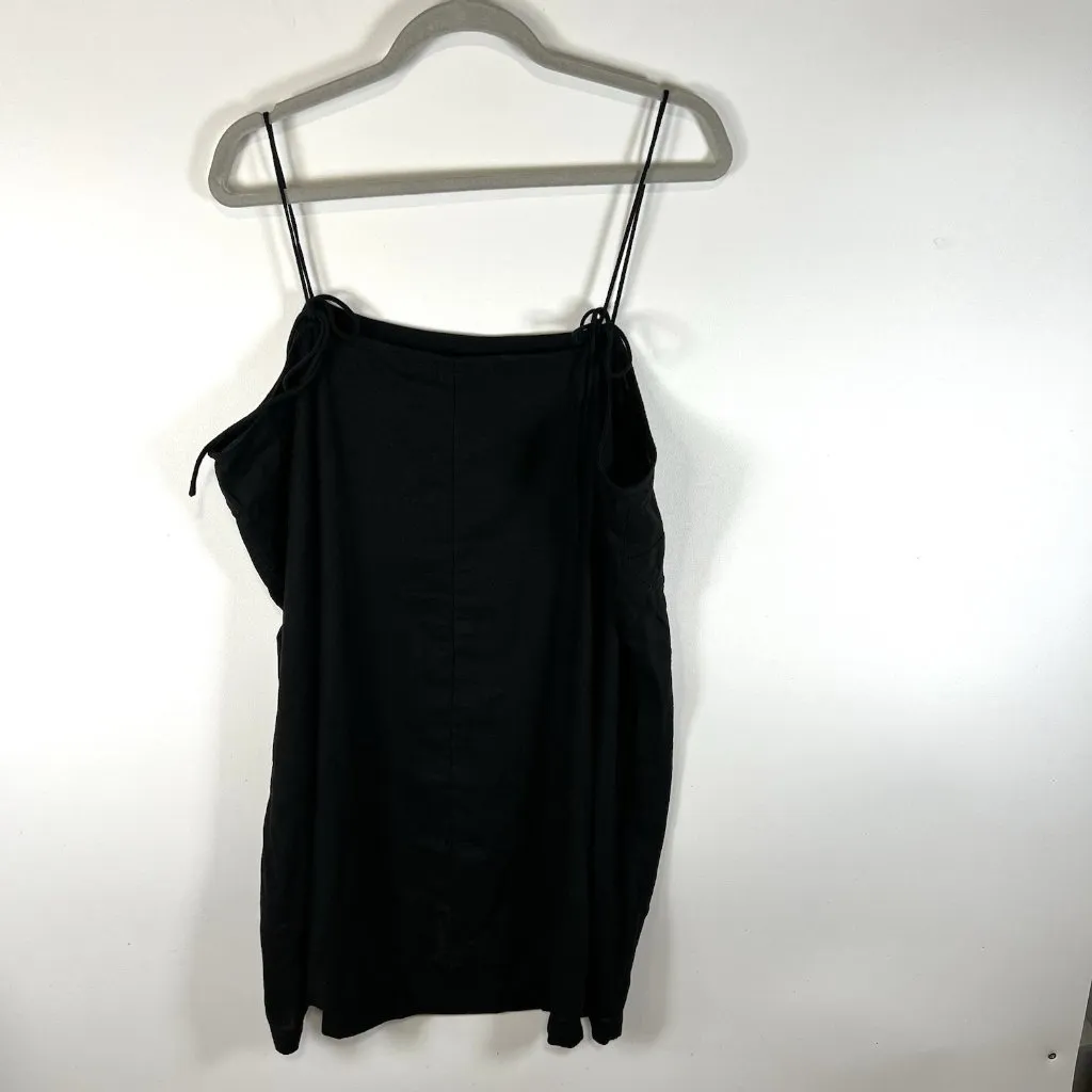 NWT Old Navy‎ Size XXL Petite Black Linen Blend Spaghetti Strap Summer Sun Dress - Image 4