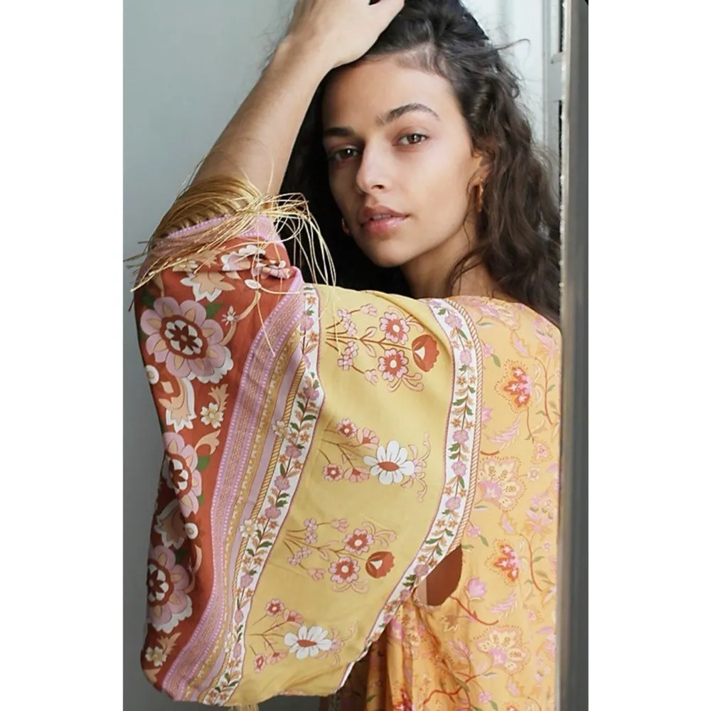 Spell & the Gypsy Collective Portobello Road Tassel Dress Yellow Size L - Image 2