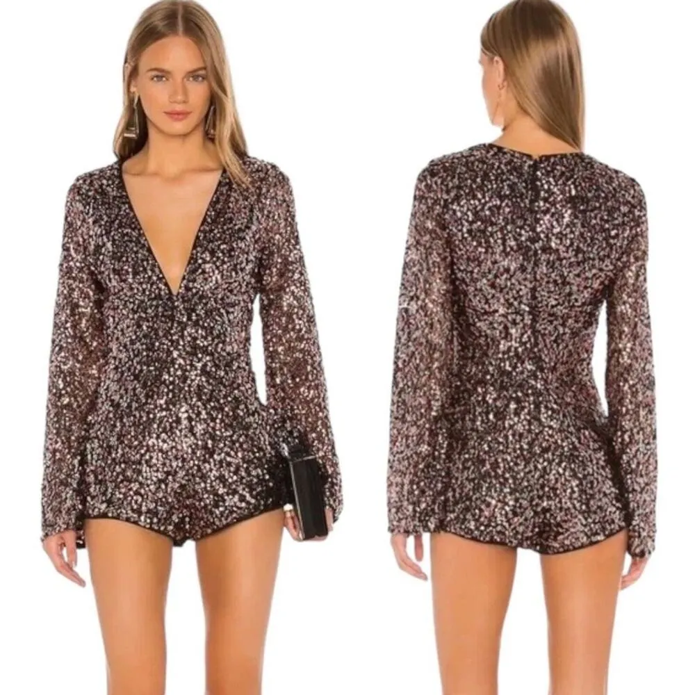Camila Coelho Revolve Sequin Yarah Romper Size XS - Image 5