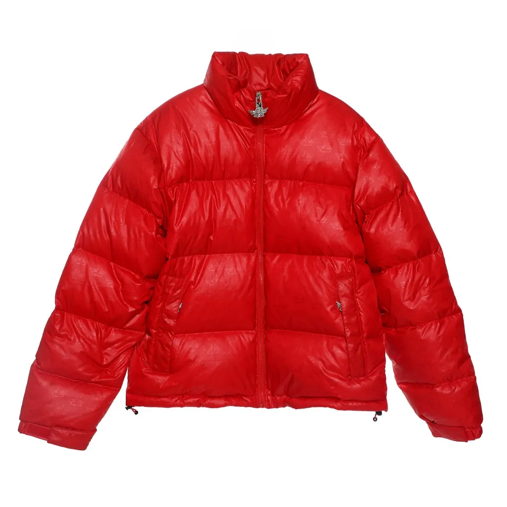 Boys Lie Red Puffer Logo Jacket Coat in Red - Image 3