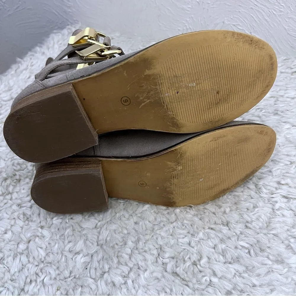 Steve Madden Haggle Women's Boots Engineer Ankle Boot Buckle Suede Gray Size 9 - Image 11