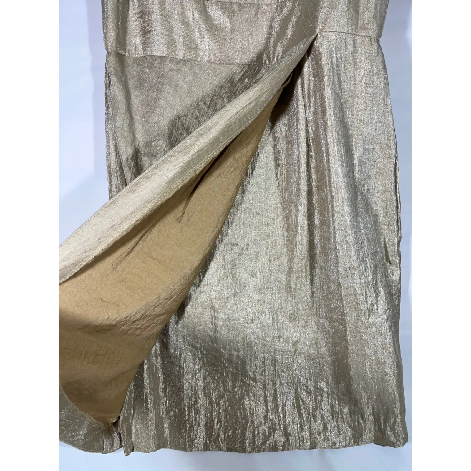 LONDON STYLE Women Sheath Dress Shimmer Cocktail Party Formal Gold Metallic 16 - Image 4