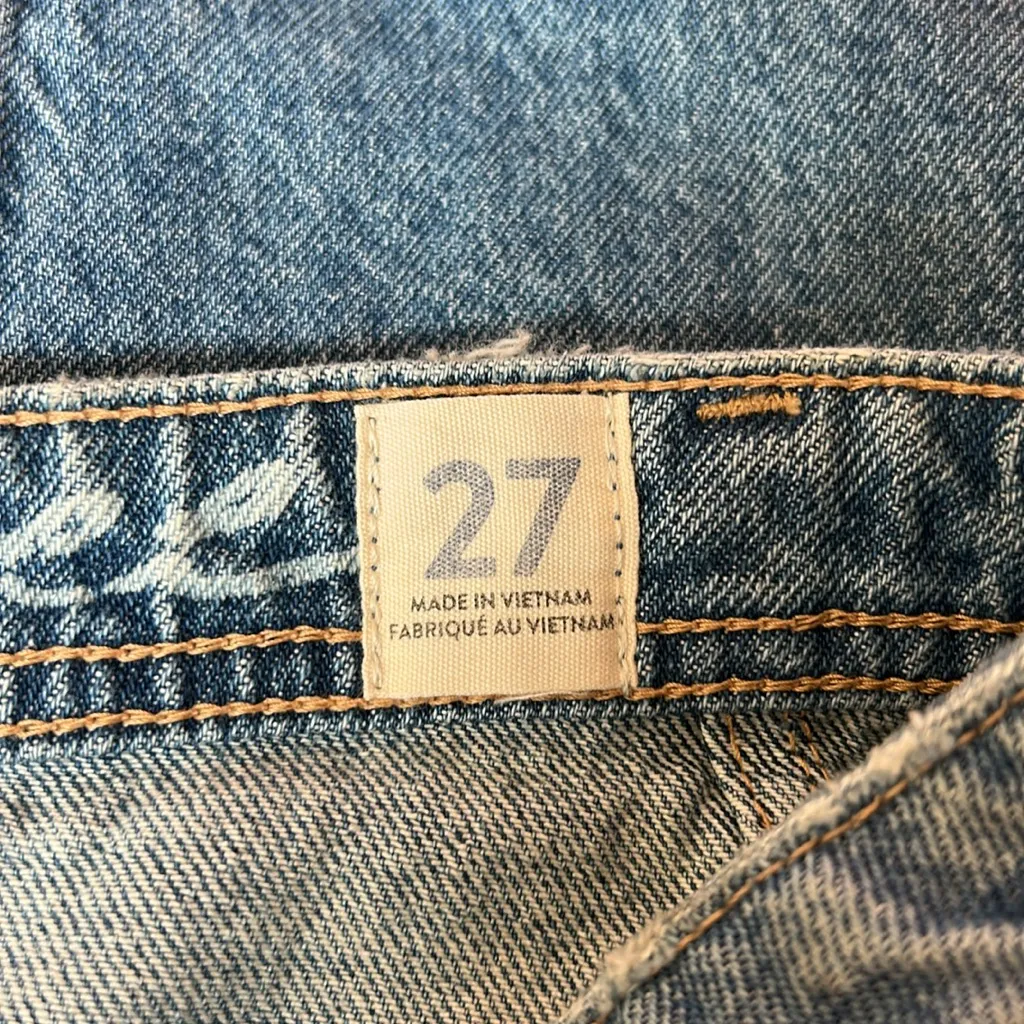 Free People Blue Denim Distressed Midi Skirt Size 27 100% Cotton - Image 6