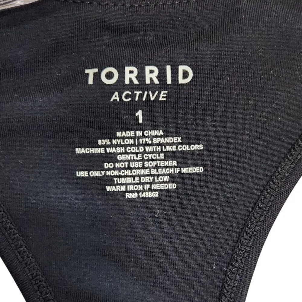Torrid Active Low Impact Wireless Zip Front Sports Bra Activewear Black Size 1X - Image 3