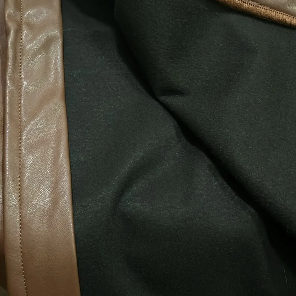 Dollhouse Vegan Leather Pants 22W High Rise Flare Leg Button Fly Burnt Caramel - Image 9