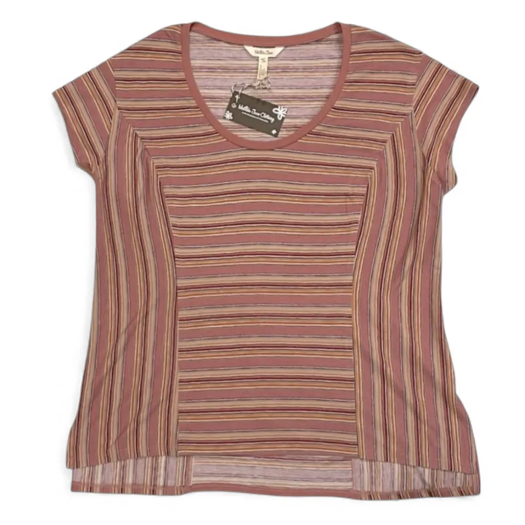 Matilda Jane On The Horizon Earth Tone Striped Top Size Medium - Image 2