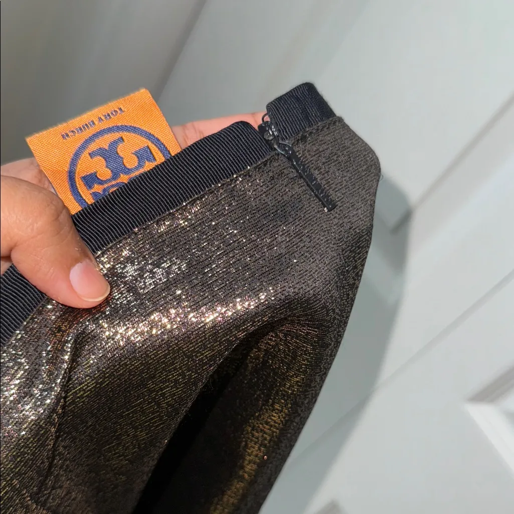 Tory Burch Black and Gold Pencil Skirt 12 EUC - Image 11