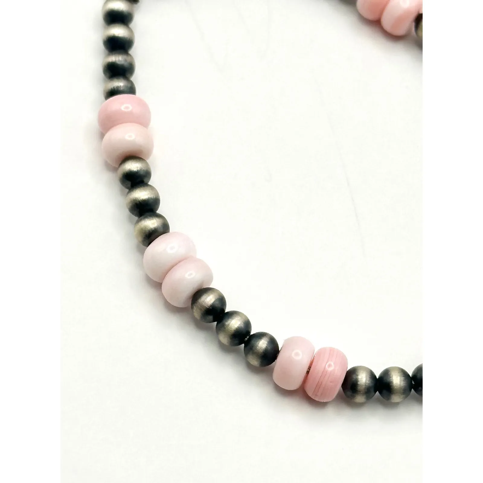 Pink Conch Beaded Sterling Silver Handmade Bracelet - Image 3