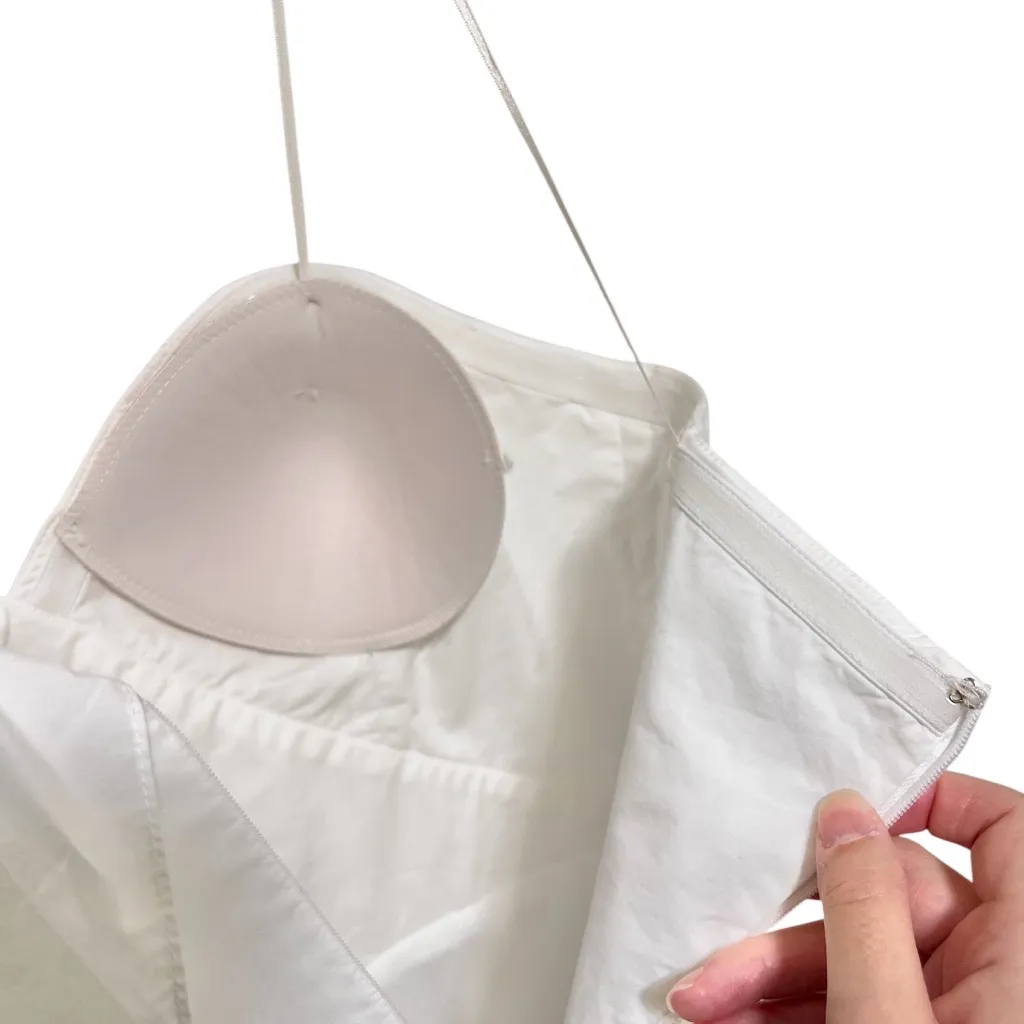 Amanda Uprichard Vanderbilt Ruffled One-Shoulder Mini Dress M White Bridal - Image 5