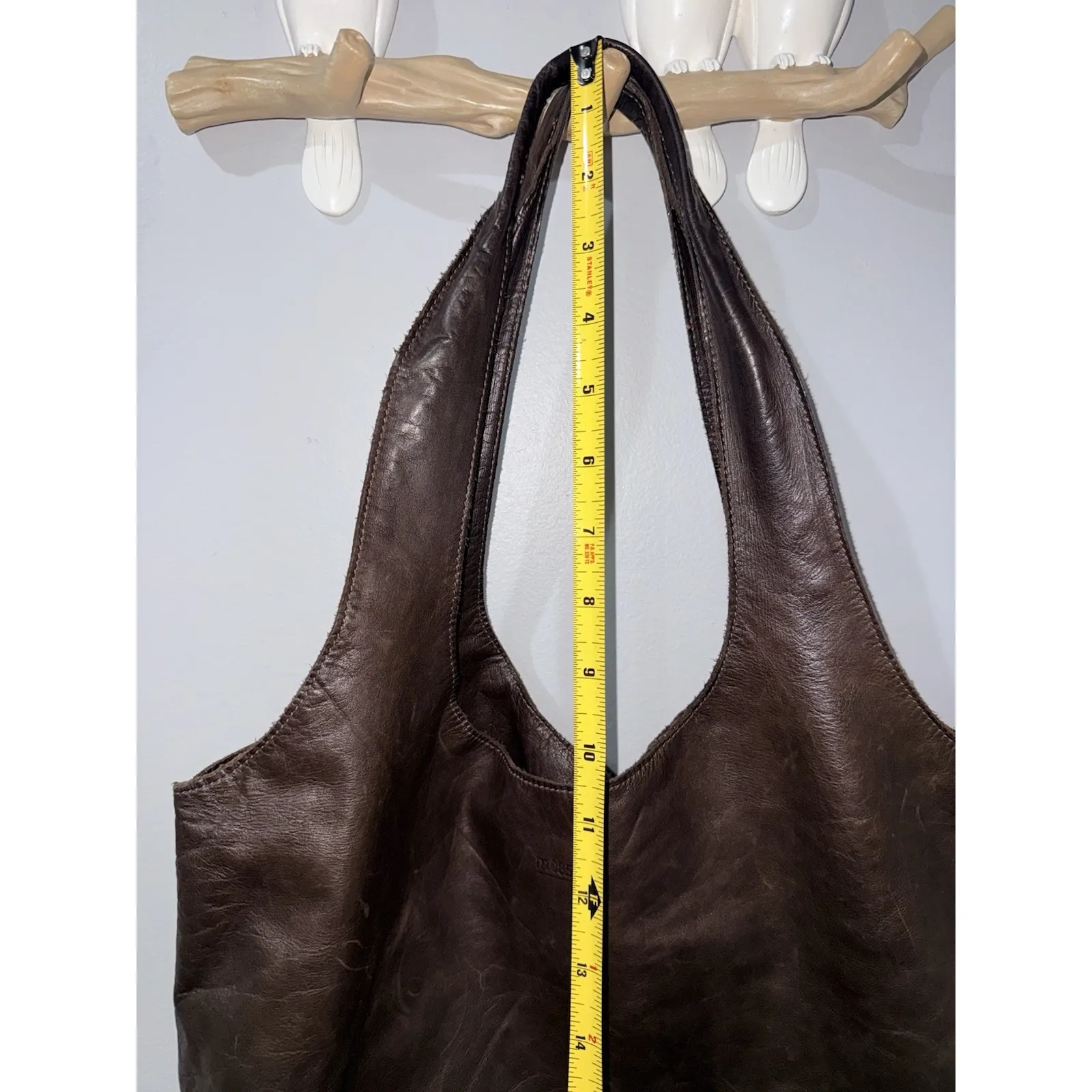 Bretelle Shopping Bag Brown Hobo Boho Shoulder Bag M0851 J - Image 9